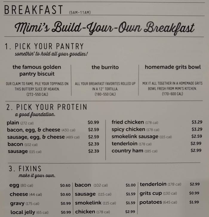 Page 1 of menu, Golden Pantry Market Athens, GA